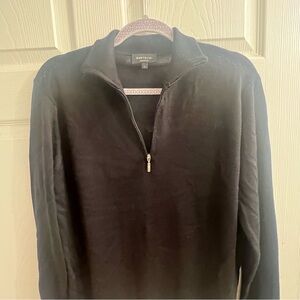 Bartolini Wool Blend Men's Black 1/4 Zip Sweater Size Large Soft Luxurious Italy
